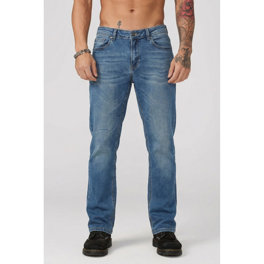 Free Planet Men's Stretch Jeans 32x30 Blue Medium Wash‎ Slim Straight